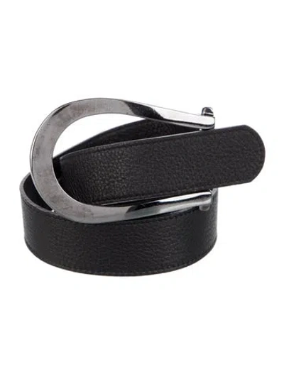 Pre-owned Max Mara Leather Belt In Black