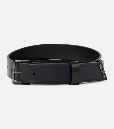 Max Mara Leather Belt In Black