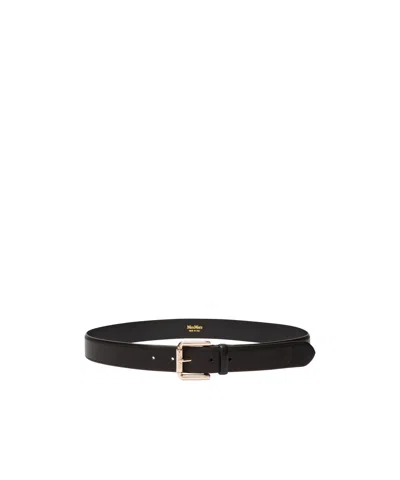 Max Mara Leather Belt - Black In Transparent