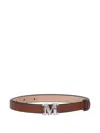 Max Mara Logo Plaque Buckled Belt In Brown