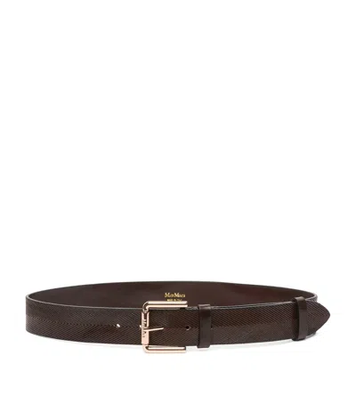 Max Mara Leather Belt In Brown