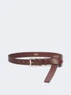 Max Mara Leather Belt In Burgundy