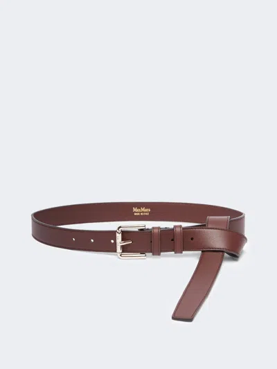 Max Mara Leather Belt In Burgundy