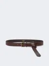 Max Mara Leather Belt In Dark Brown
