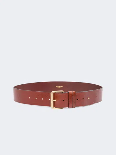 Max Mara Leather Belt In Hazelnut Brown