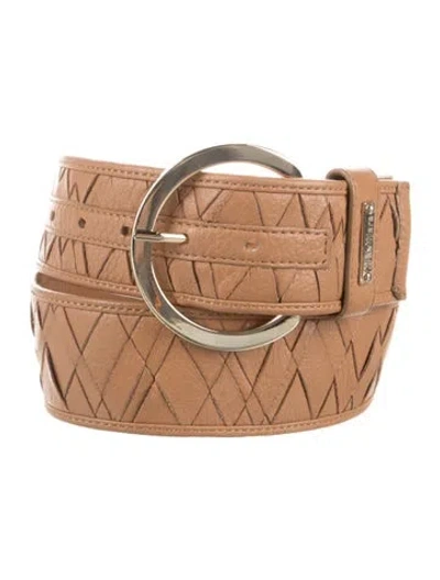 Pre-owned Max Mara Leather Belt In Neutral