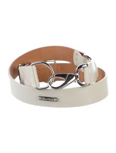 Pre-owned Max Mara Leather Belt In Neutral