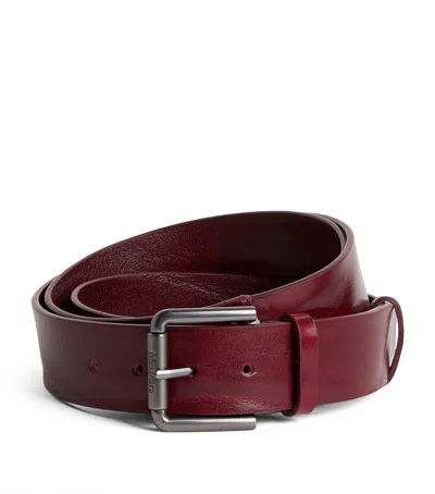 Max Mara Leather Belt In Burgundy