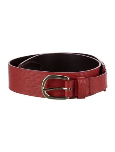 Pre-owned Max Mara Leather Belt In Red