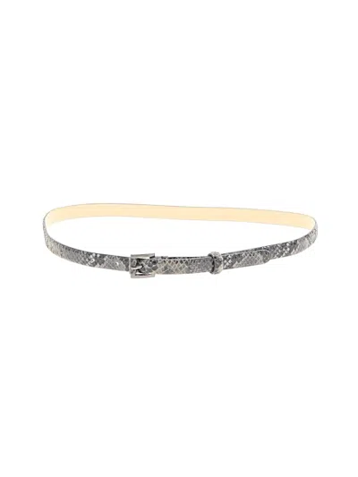 Pre-owned Max Mara Leather Belt In Silver