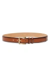 Max Mara Leather Belt In Tobacco