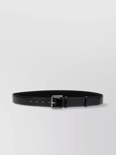 Max Mara Leather Belt With Adjustable Fit And Loop In Black
