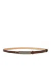 Max Mara Leather Belt With Logo Plate In Brown