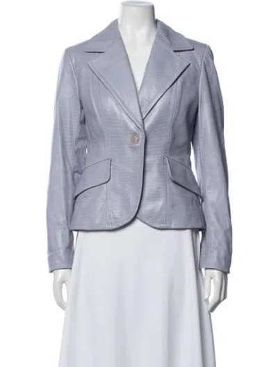 Pre-owned Max Mara Leather Blazer In Purple