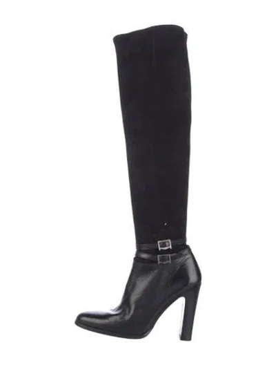 Pre-owned Max Mara Leather Boots In Black
