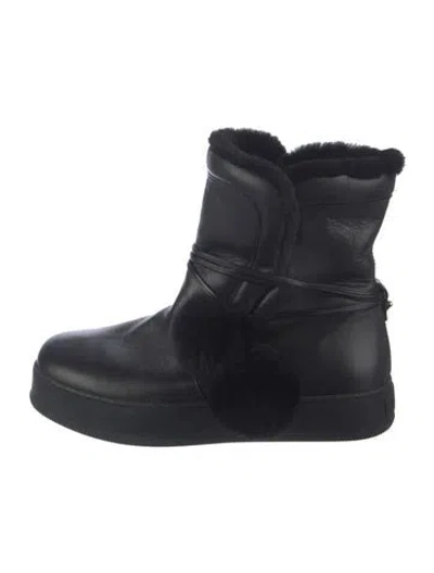 Pre-owned Max Mara Leather Boots In Black