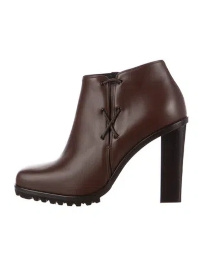 Pre-owned Max Mara Leather Boots In Brown