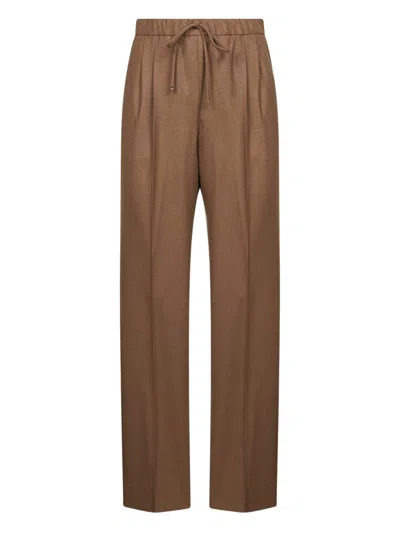 MAX MARA MAX MARA LEATHER BROWN CLOTHING TROUSERS