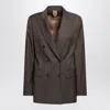 Max Mara Double Breasted Tailored Jacket Front Pockets In Brown