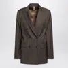 Max Mara Double Breasted Tailored Jacket Front Pockets In Brown