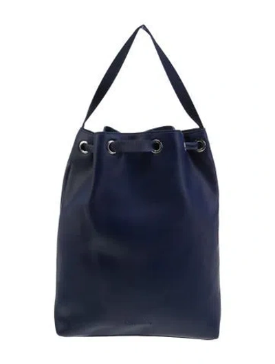 Pre-owned Max Mara Leather Bucket Bag In Blue