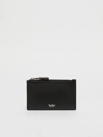 Max Mara Leather Card Holder In Black