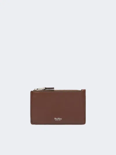 Max Mara Leather Card Holder In Cocoa