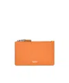 Max Mara Leather Card Holder In Orange
