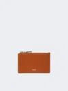 Max Mara Leather Card Holder In Rust