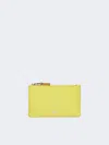 Max Mara Leather Card Holder In Yellow