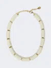 Max Mara Leather Choker Necklace In White
