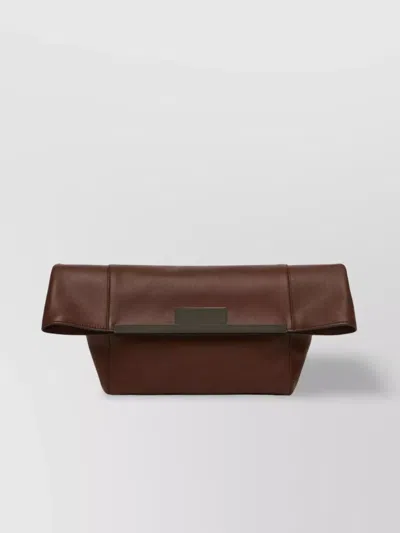MAX MARA LEATHER CLASP CLUTCH SHOULDER BAG