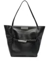 Max Mara Large Clutch In Natural Leather In Black