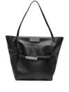 Max Mara Large Clutch In Natural Leather In Black