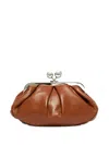Max Mara Leather Clutch Bag In Brown