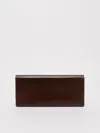 Max Mara Leather Clutch In Dark Bown