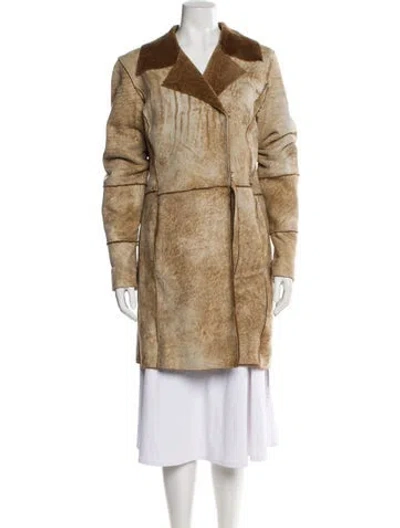 Pre-owned Max Mara Leather Coat In Brown