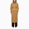 MAX MARA LEATHER-COLOURED OVERSIZE TRENCH COAT IN SILK