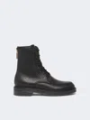 Max Mara Leather Combat Boots In Black