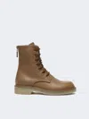 Max Mara Leather Combat Boots In Brown