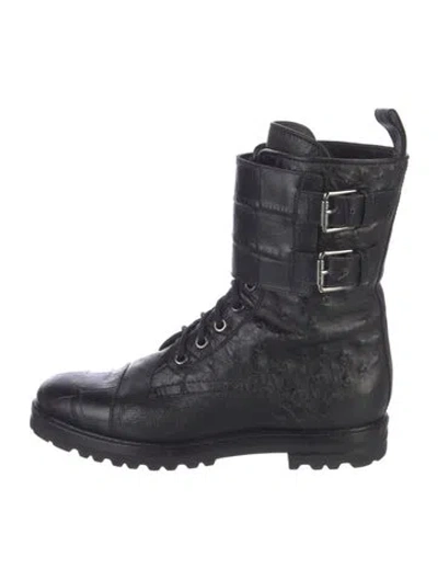 Pre-owned Max Mara Leather Combat Boots In Multi