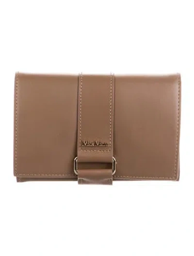 Pre-owned Max Mara Leather Compact Wallet In Brown