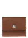 Max Mara Leather Compact Wallet In Pink
