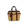 Max Mara Leather Cotton Canvas Giardiniera Mini Handbag