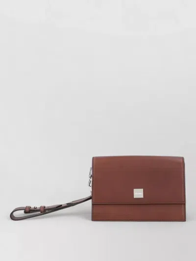 Max Mara Leather Crossbody Bag Adjustable Detachable Strap In Brown