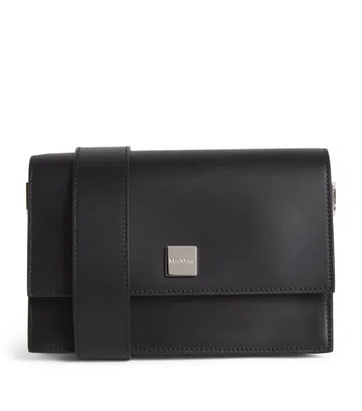 Max Mara Leather Crossbody Bag In Black