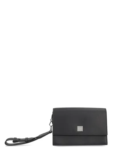 Max Mara Leather Crossbody Bag In Black