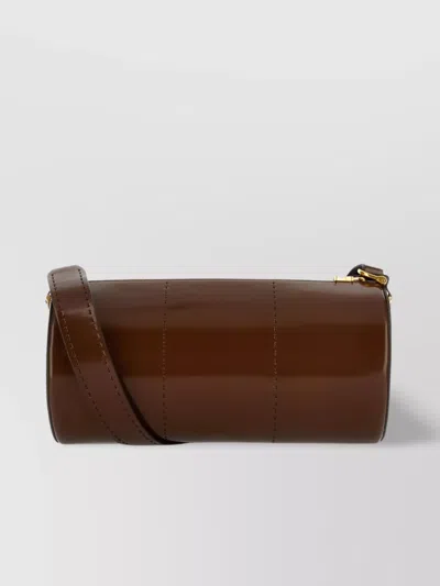Max Mara Leather Crossbody Bag Cylinder Shape In 008