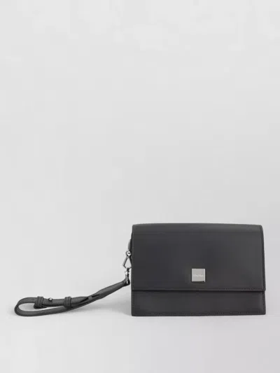 Max Mara Leather Crossbody Bag Detachable Adjustable Strap In Black