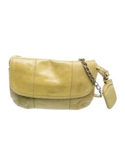 Pre-owned Max Mara Leather Crossbody Bag In Yellow